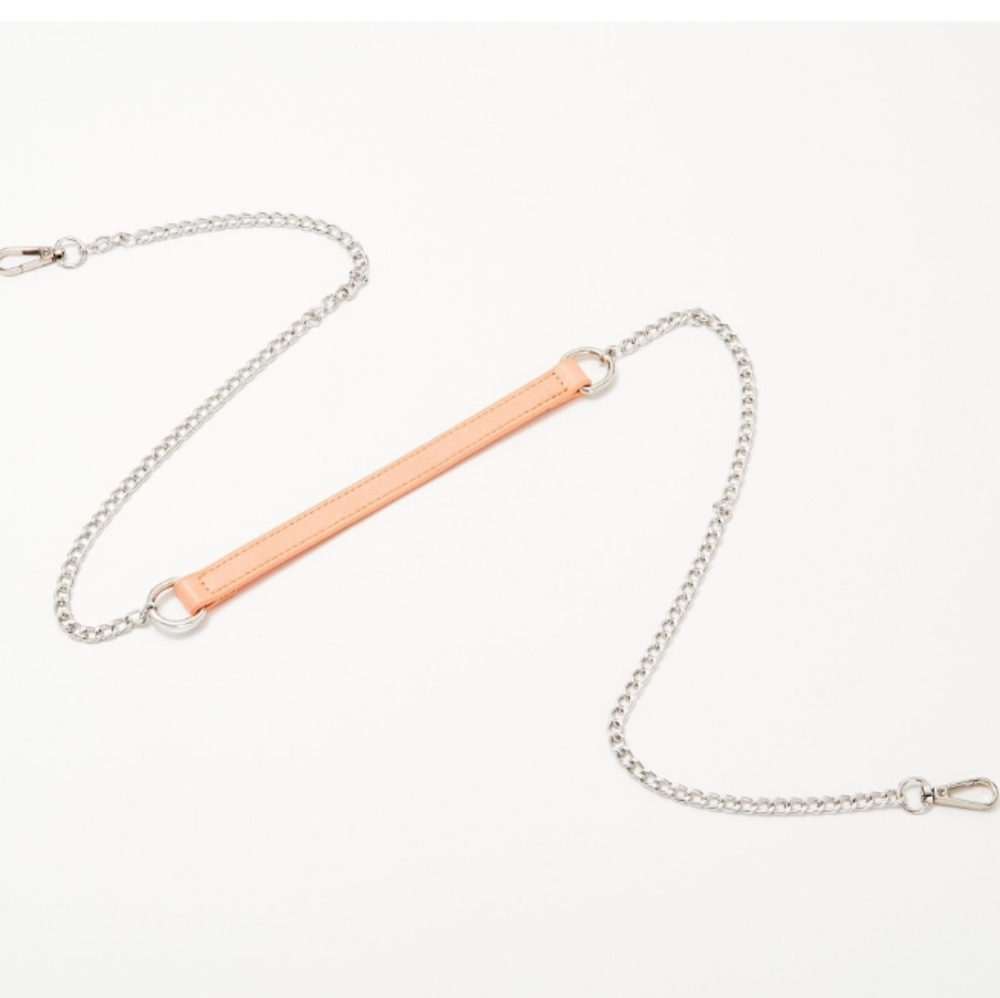 Ahdorned Handbag Strap Pink/Silver